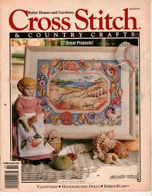 Cross Stitch and Country Crafts Magazine January/February 1992 Cross Stitch Pattern magazine. Gifts From the Sea