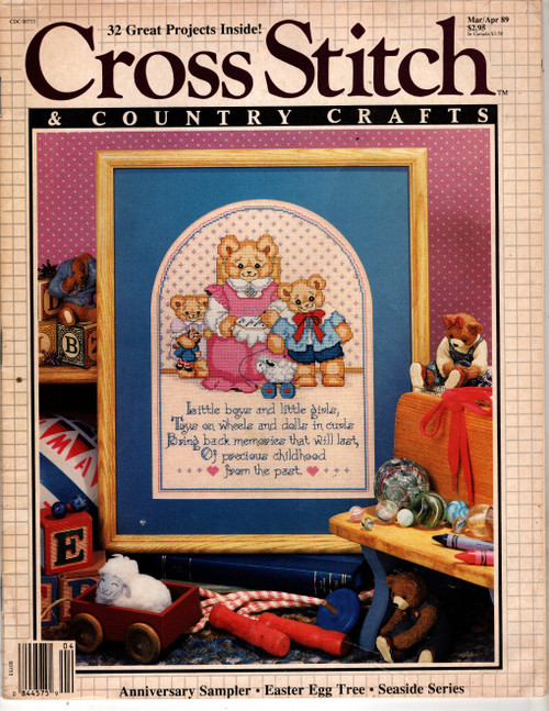 Cross Stitch and Country Crafts Magazine March/April 1989 Cross Stitch Pattern magazine.