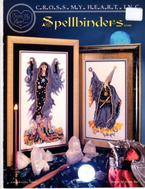 Cross My Heart Spellbinders counted cross stitch booklet. Jeanne Rye. The Wizard, The Sorceress.
