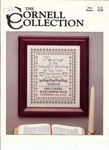 The Cornell Collection Two Hearts counted cross stitch leaflet