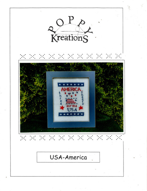 Poppy Kreations USA America counted Cross Stitch Pattern leaflet