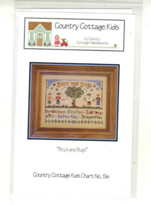 Country Cottage Needleworks Boys and Bugs counted cross stitch chartpack