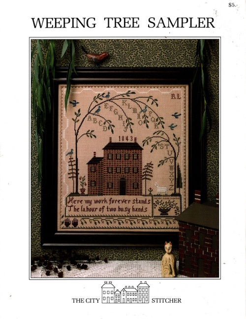 The City Stitcher Weeping Tree Sampler counted cross stitch leaflet.  Janet Miller