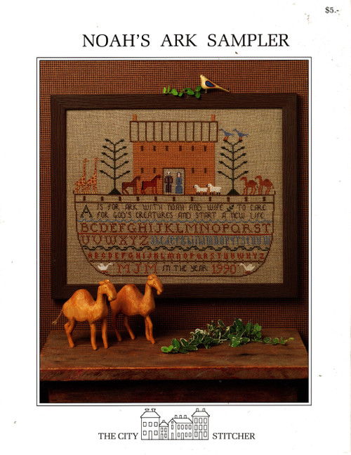 The City Stitcher Noah's Ark Sampler counted cross stitch leaflet. Janet Miller.