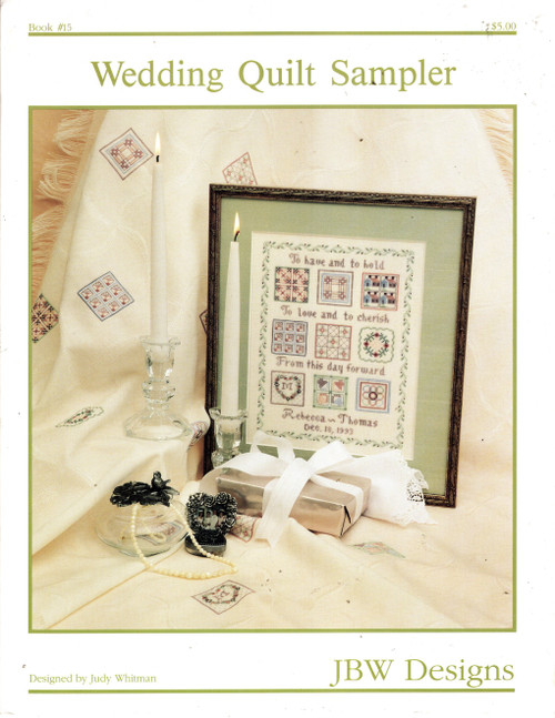 JBW Designs Wedding Quilt Sampler Counted cross stitch pattern leaflet. Judy Whitman.