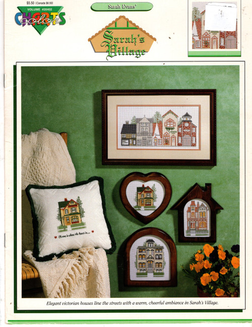 Color Charts Sarah's Village counted Cross Stitch Pattern booklet. Sarah Evans.