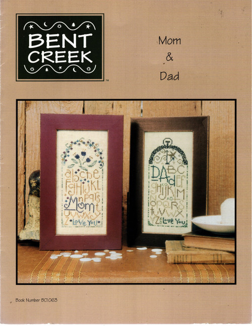 Bent Creek Mom and Dad counted cross stitch pattern leaflet.