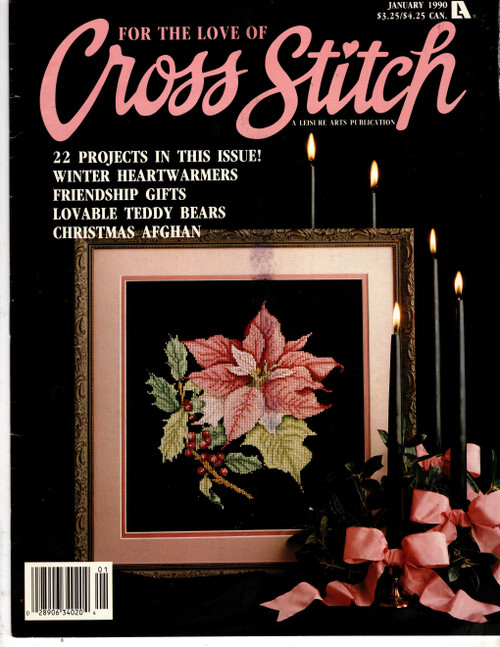 For the Love of Cross Stitch Magazine January 1990 cross stitch magazine.