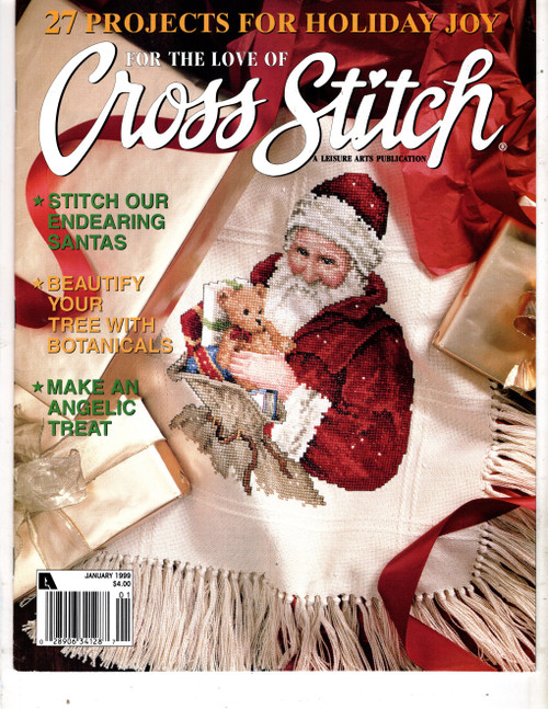 For the Love of Cross Stitch Magazine January 1999 cross stitch magazine. Angel, Noel Naturals Jorja Hernandez, Holiday Joy, A Snowy Night's Work Carol Emmer, Friendship road, Life and Love Sampler, Christmas Kitchen Towels, Starry Night Santa Lynn Busa, Bless and Keep Thee, Refrigit Refrigit Frog