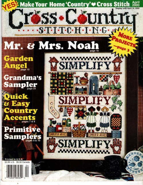 Cross Country Stitching April 2000 Cross Stitch Pattern magazine. Linda Coleman