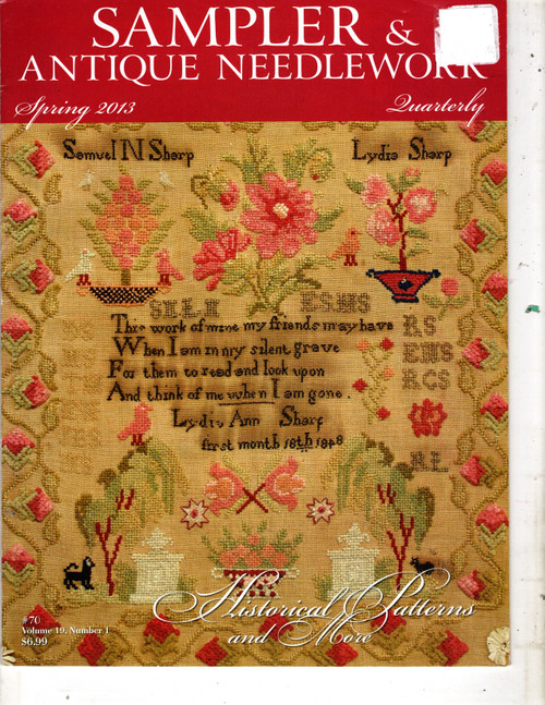Sampler and Antique Needlework Quarterly Magazine Spring 2013  Volume 19 Number 1 cross stitch magazine
