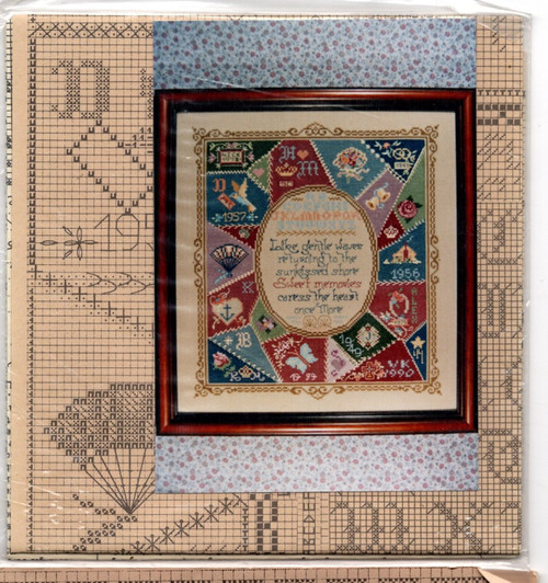 Vera K Enterprises Victorian Memory Crazy Quilt counted cross stitch chartpack.