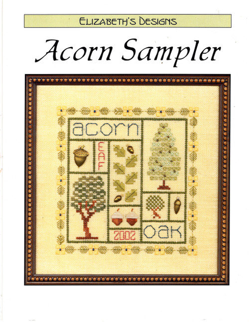 Elizabeth's Designs Acorn Sampler counted Cross Stitch Pattern leaflet