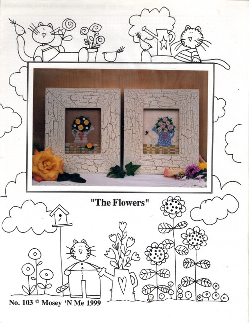 Mosey N Me The Flowers counted cross stitch pattern leaflet. Frank and Judy Bielec