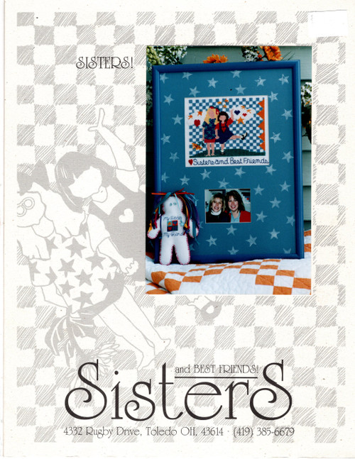 Sisters and Best Friends Sisters counted cross stitch pattern leaflet.  Sisters, Funky Friend Doll, Littlest Sis