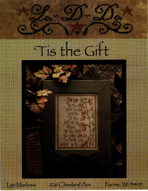 La-D-Da Tis the Gift counted Cross Stitch Pattern leaflet. Lori Markovic