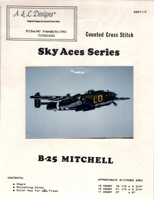 A & L Designs B-25 Mitchell Sky Aces Series Counted Cross Stitch Pattern chartpack
