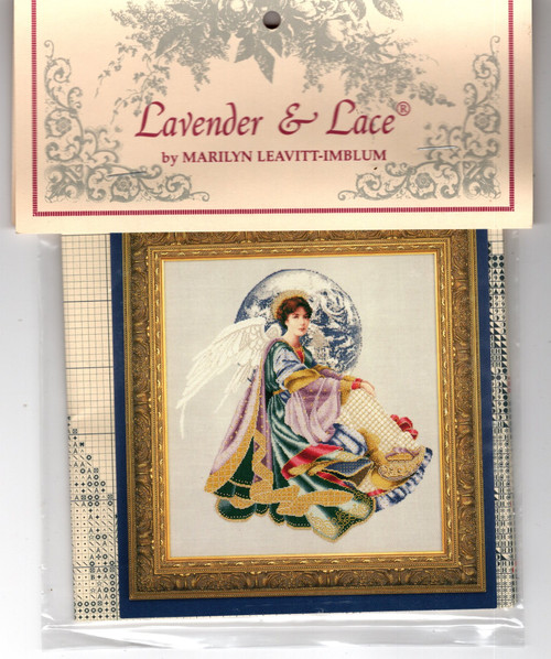 Lavender and Lace World of Peace Angel counted cross stitch chart. Marilyn Leavitt-Imblum