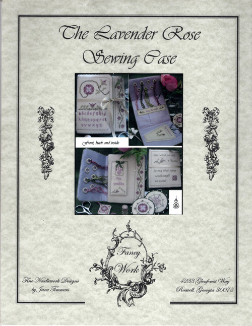 Fancy Work The Lavender Rose Sewing Case counted cross stitch chartpack