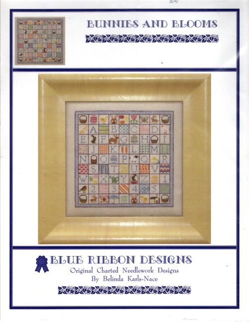 Blue Ribbon Designs Bunnies and Blooms counted cross stitch chartpack. Belinda Karls-Nace