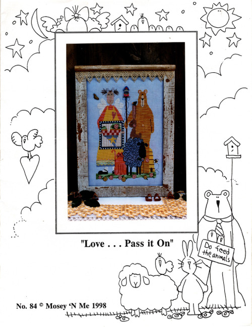 Mosey N Me Love...Pass It on counted cross stitch pattern leaflet. Frank Bielec, Judy Bielec