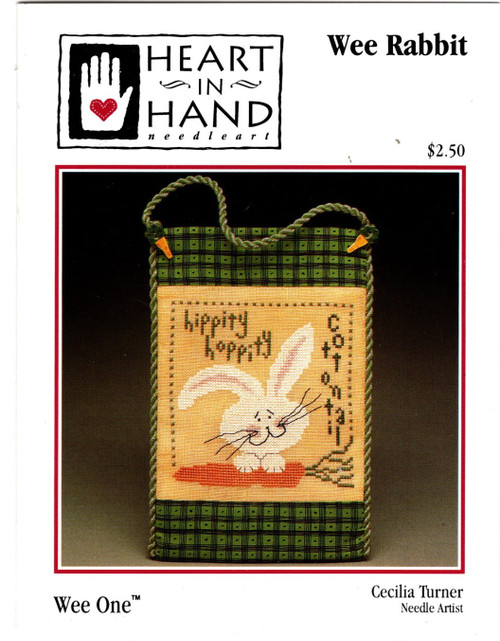 Heart in Hand Wee Rabbit Wee One counted cross stitch pattern leaflet. Cecilia Turner.