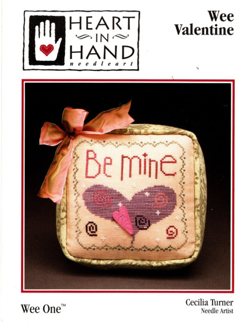 Heart in Hand Wee Valentine Wee One counted cross stitch pattern leaflet. Cecilia Turner.