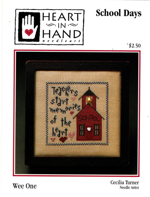 Heart in Hand School Days Wee One counted cross stitch pattern leaflet. Cecilia Turner.