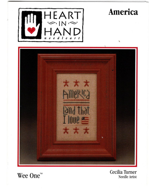 Heart in Hand America Wee One counted cross stitch pattern leaflet. Cecilia Turner.
