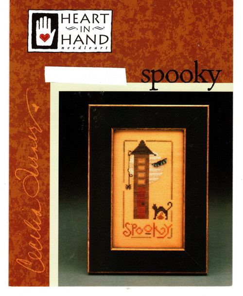 Heart in Hand Spooky counted cross stitch pattern leaflet with fabric and button. Cecilia Turner Heart in Hand Spooky counted cross stitch pattern leaflet with fabric and button. Cecilia Turner