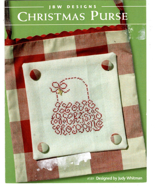 JBW Designs Christmas Purse Counted cross stitch pattern leaflet.  Judy Whitman.