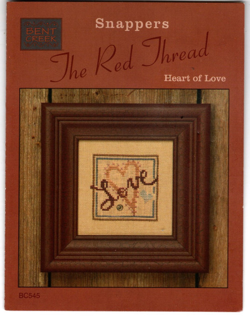 Bent Creek Snappers The Red Thread Heart of Love counted cross stitch pattern leaflet