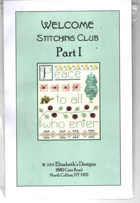 Elizabeth's Designs Welcome Stitching Club Part One Cross Stitch Pattern chartpack with charm and threads