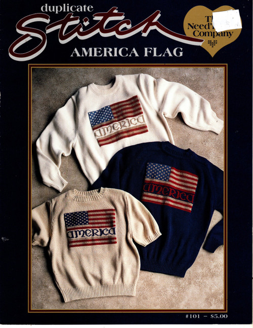 The Need'l Love Company America Flag Duplicate Stitch Counted cross stitch pattern leaflet