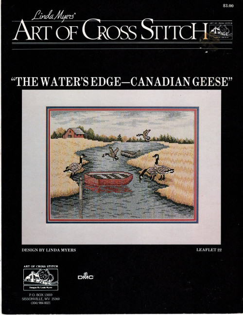 Art of Cross Stitch The Water's Edge Canadian Geese counted cross stitch leaflet. Linda Myers.