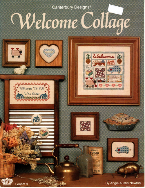 Canterbury Designs Welcome Collage Counted Cross Stitch Pattern leaflet. Angie Austin Newton
