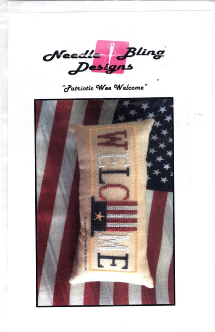 Needle Bling Designs Patriotic Wee Welcome counted cross stitch chartpack. Theresa Curry, Brian Stugelmayer