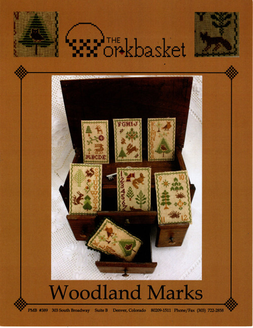 The Workbasket Woodland Marks counted Cross Stitch Pattern leaflet