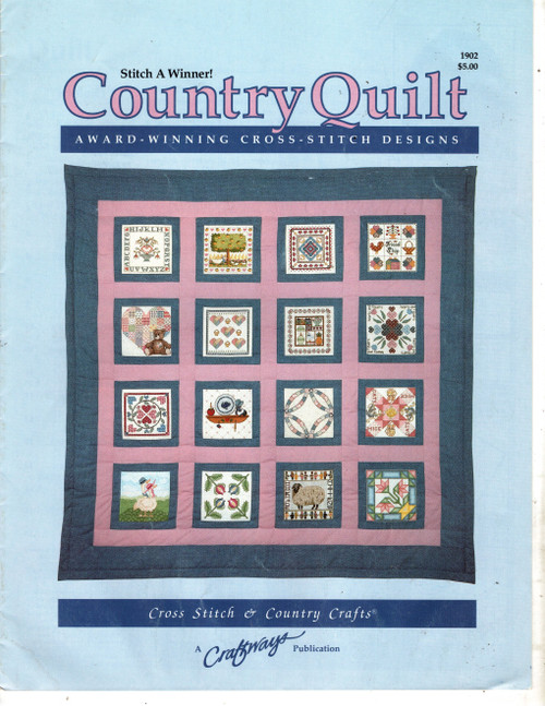 BH&G Cross Stitch & Country Crafts Country Quilts Counted Cross Stitch Pattern booklet. Craftways. Homemade Mittens, Golden Apples, Patchwork Hearts, Pensive Gees, Ohio Tulips, Country Shadow Box, Country Shelf, Hearts and Flowers, Flower Sampler, Double Wedding Ring, Everlasting Love, Colonial Garden, Quilter's Doily, Friendship, Cats and Mice, Teddy's Patchwork Fancy, Quilting Bears