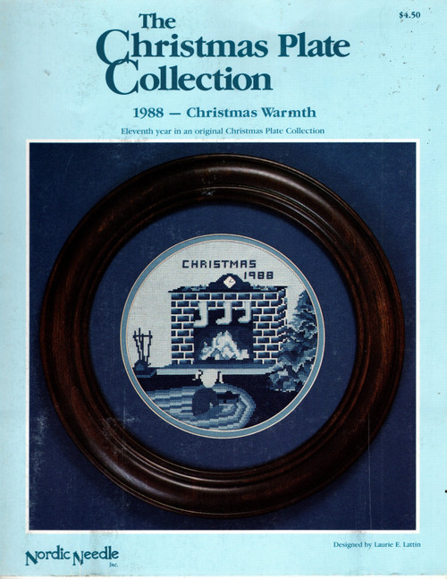 Nordic Needle The Christmas Plate Collection Christmas Warmth 1988 Counted Cross Stitch Pattern leaflet. 11th plate in series. Laurie E Lattin