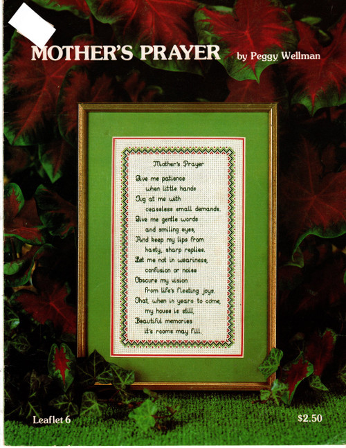 Peggy Wellman Designs Mother's Prayer Counted Cross Stitch Pattern leaflet