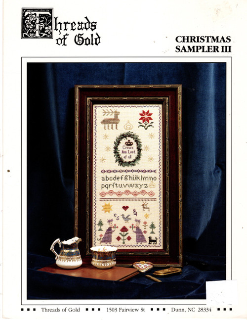 Threads of Gold Christmas Sampler III Counted Cross Stitch Pattern leaflet. Jennett Whiteside