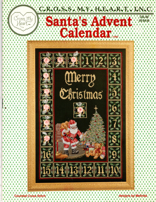 Cross My Heart Santa's Advent Calendar counted cross stitch booklet. Melinda