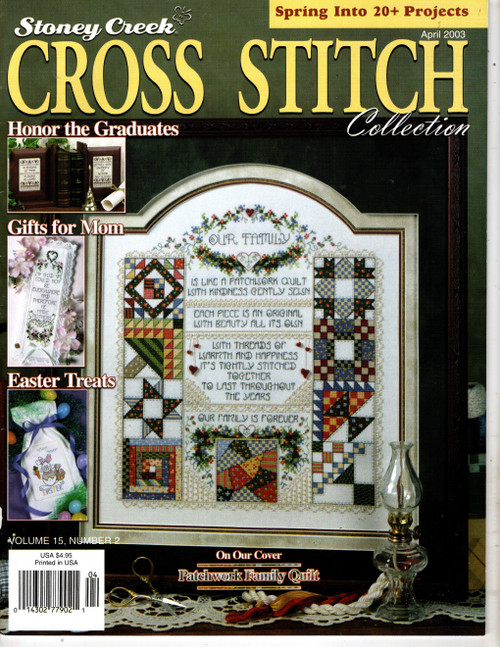 Stoney Creek Cross Stitch Collection Magazine April 2003 Counted cross stitch magazine. Volume 15, Number 2