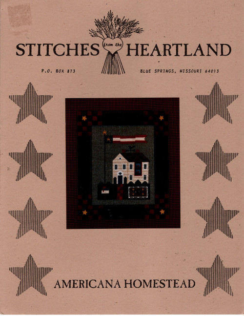 Stitches from the Heartland Americana Homestead counted cross stitch leaflet