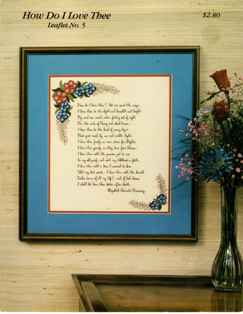 Creations by Christine How Do I Love Thee Counted Cross Stitch Pattern leaflet