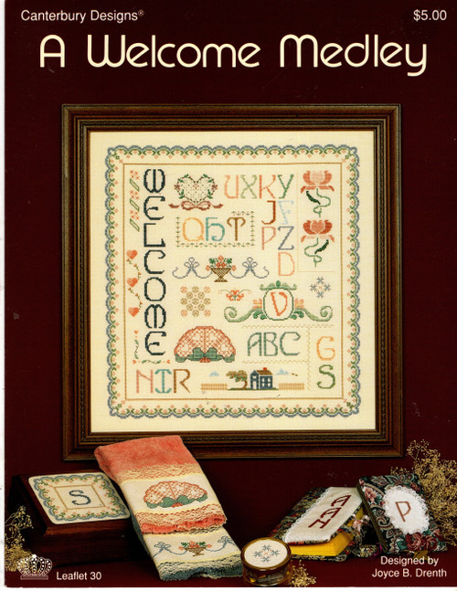 Canterbury Designs A Welcome Medley Counted Cross Stitch Pattern leaflet. Joyce Drenth