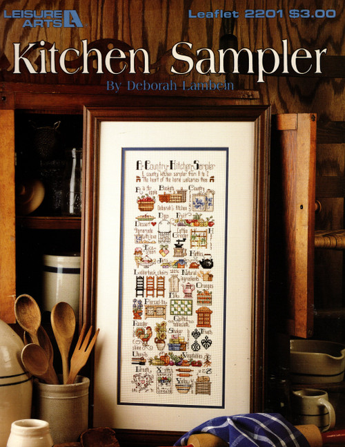 Leisure Arts Kitchen Sampler counted Cross Stitch Pattern leaflet. Deborah Lambein