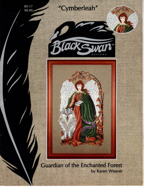 Black Swan Cymberleah Counted cross stitch leaflet. Guardian of the Enchanted Forest. Karen Weaver