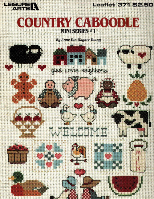 Leisure Arts Country Caboodle Mini Series 1 Counted Cross Stitch Pattern leaflet. Anne Van Wagner Young